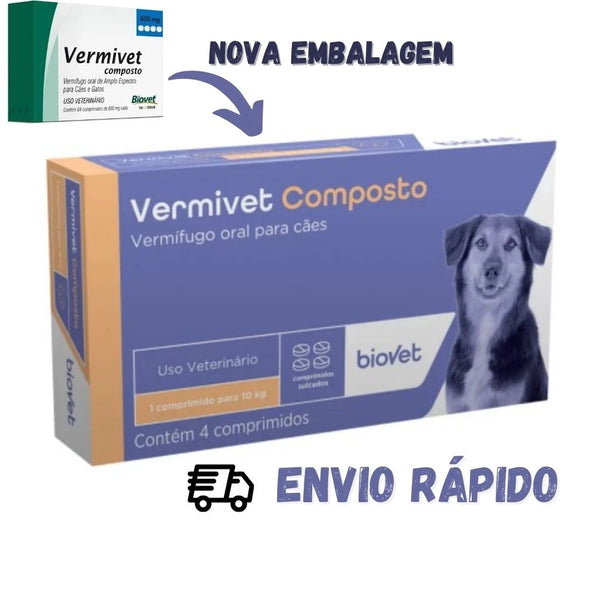 Vermifugo Pet Vermivet Composto 600mg - Biovet