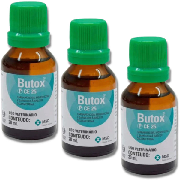 Butox 20 Ml Anti Pulgas Carrapatos Moscas - Kit c/3 unidade