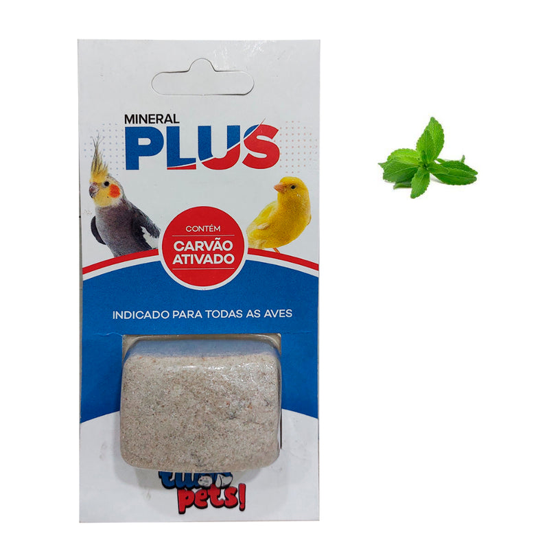 Pedra Cálcio Mineral Plus Para Pássaros com Carvão Ativado