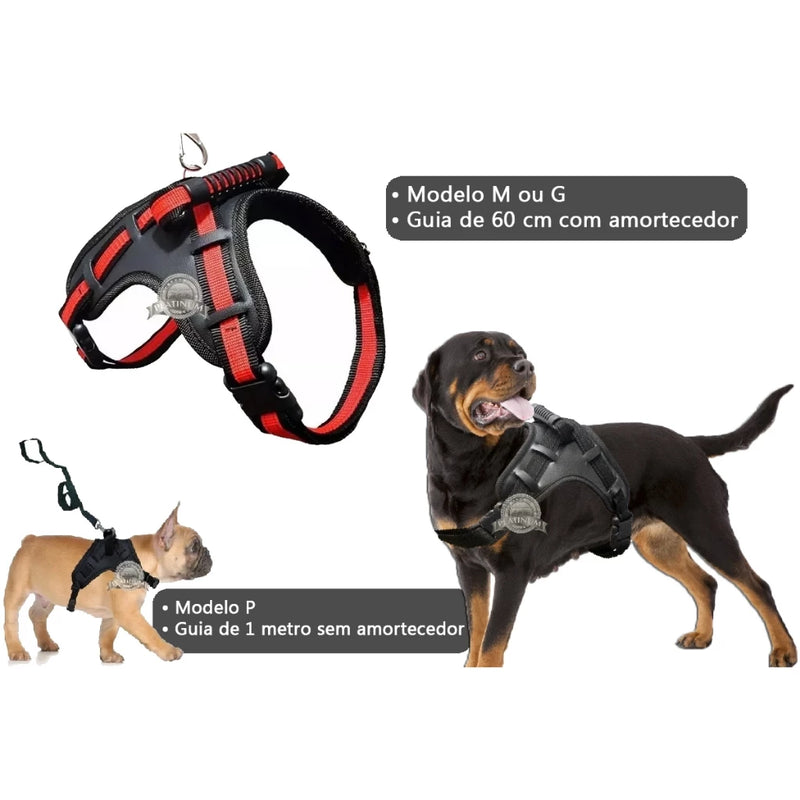 Coleira Peitoral Guia com Amortecedor Peiteira Para Cachorros Fortes - K9 Tactical Spirit