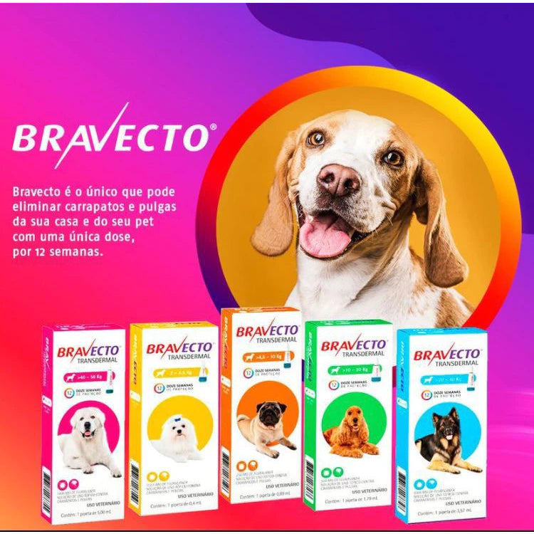 Antipulgas e Carrapatos para Cães de 2kg a 56kg - Bravecto™