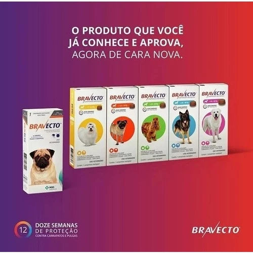 Antipulgas e Carrapatos para Cães de 2kg a 56kg - Bravecto™