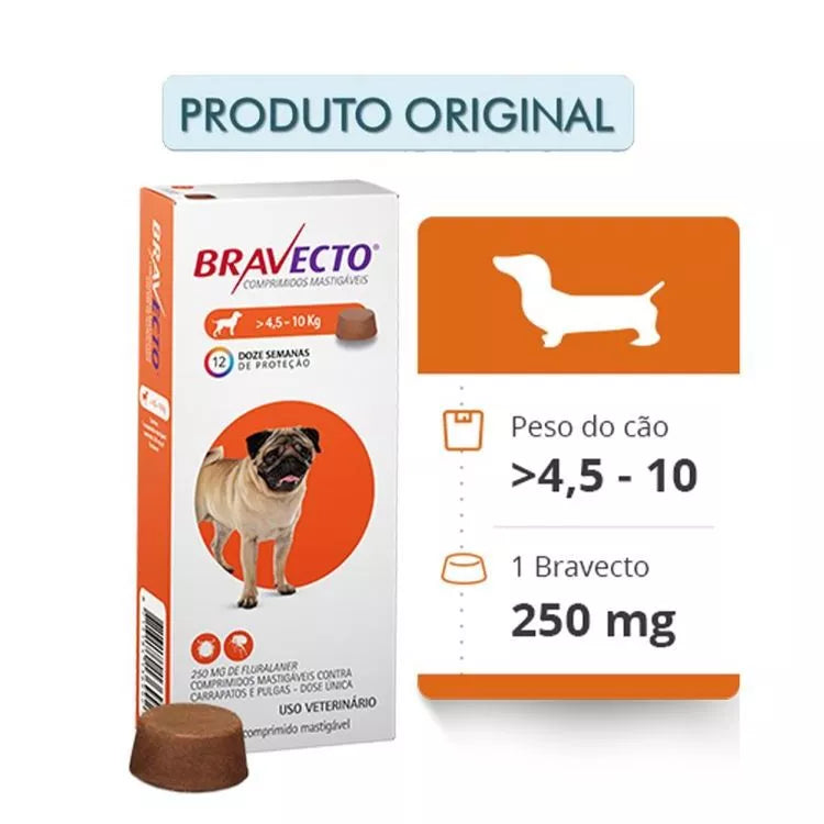 Antipulgas e Carrapatos para Cães de 2kg a 56kg - Bravecto™