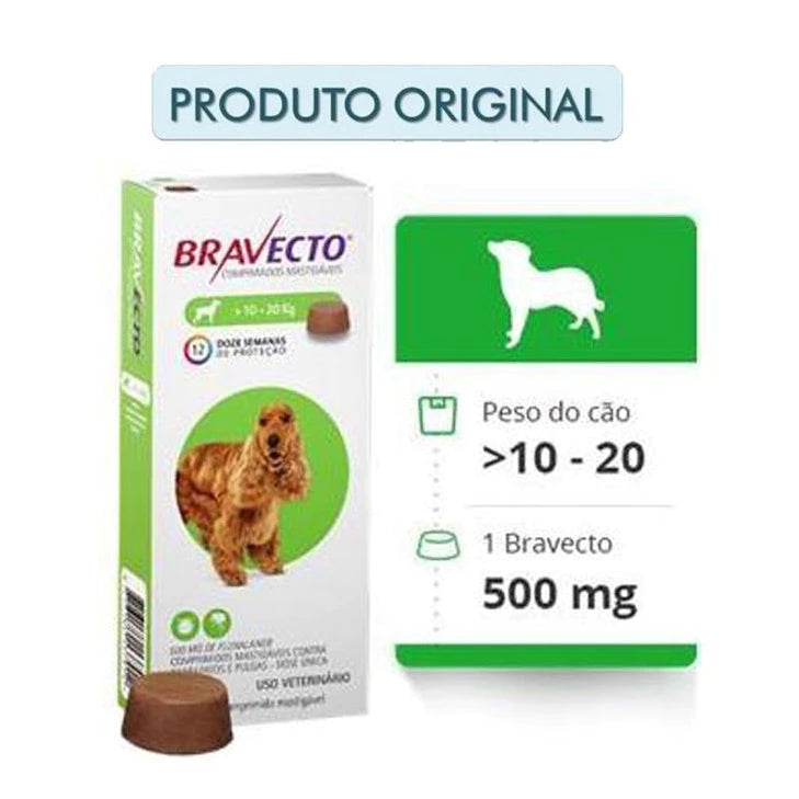 Antipulgas e Carrapatos para Cães de 2kg a 56kg - Bravecto™