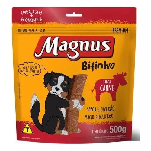 Magnus Bifinho Mastigável Sabor Carne 500g