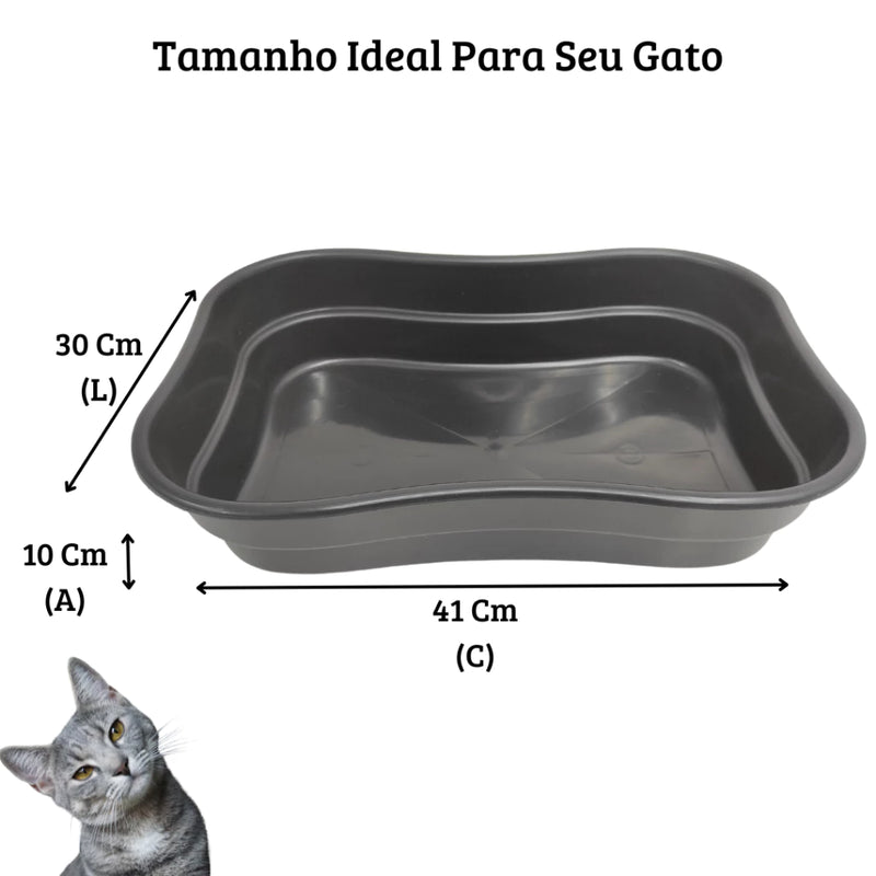 Kit Bandeja Higiênica para Gatos 42 X 30 X 9 CM