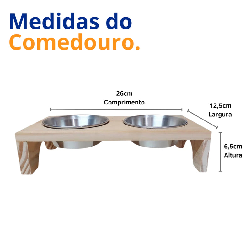 2 Tigelas Comedouro Elevado Duplo Cão e Gato