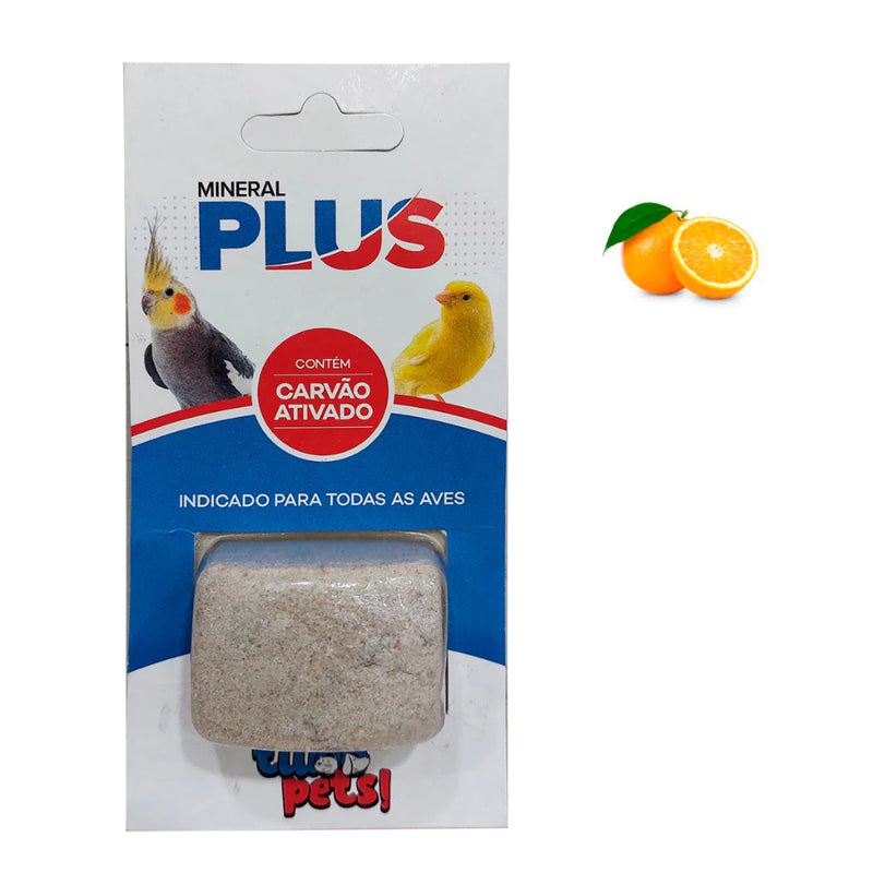 Pedra Cálcio Mineral Plus Para Pássaros com Carvão Ativado