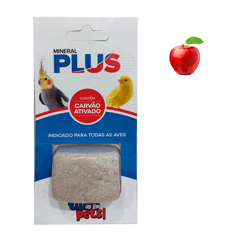 Pedra Cálcio Mineral Plus Para Pássaros com Carvão Ativado