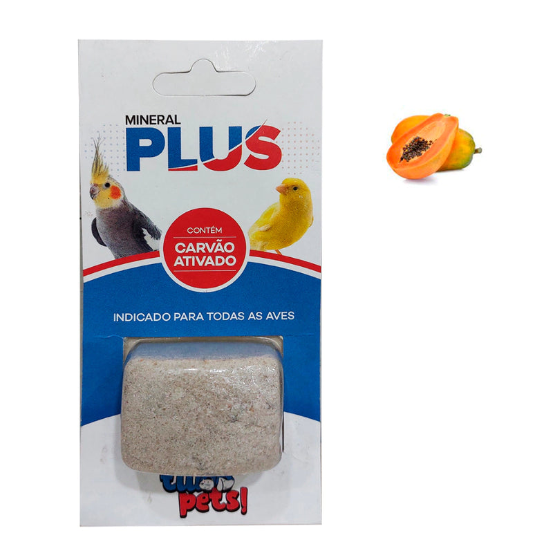 Pedra Cálcio Mineral Plus Para Pássaros com Carvão Ativado