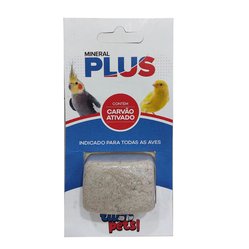 Pedra Cálcio Mineral Plus Para Pássaros com Carvão Ativado