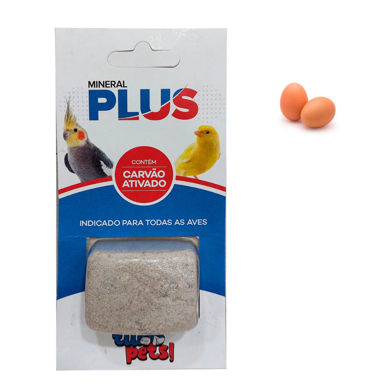 Pedra Cálcio Mineral Plus Para Pássaros com Carvão Ativado