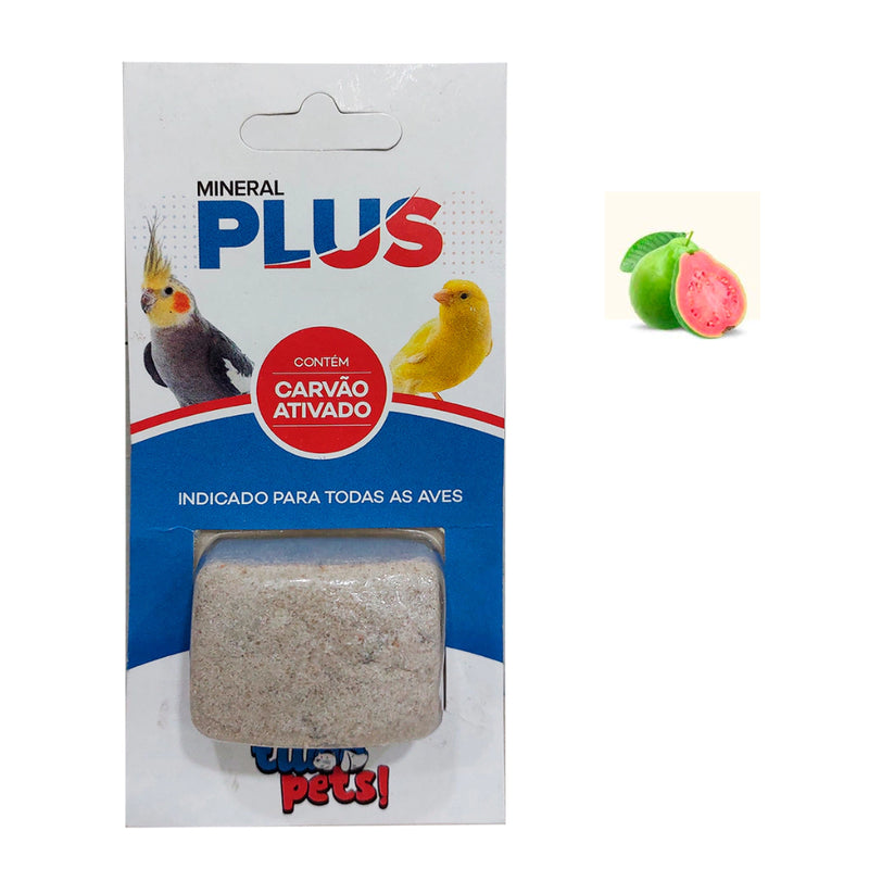 Pedra Cálcio Mineral Plus Para Pássaros com Carvão Ativado