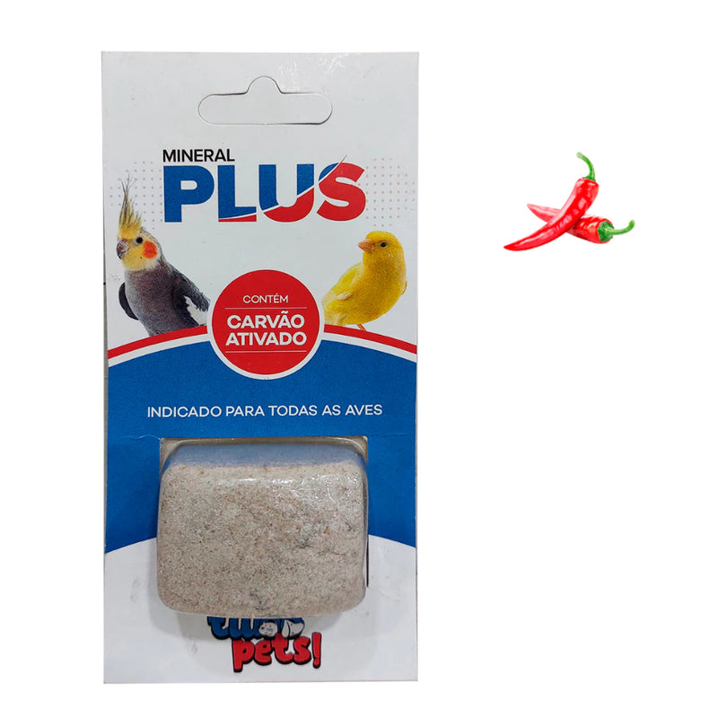 Pedra Cálcio Mineral Plus Para Pássaros com Carvão Ativado