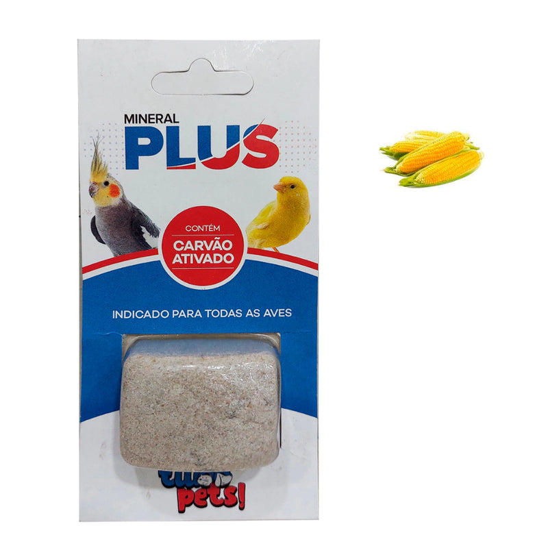 Pedra Cálcio Mineral Plus Para Pássaros com Carvão Ativado