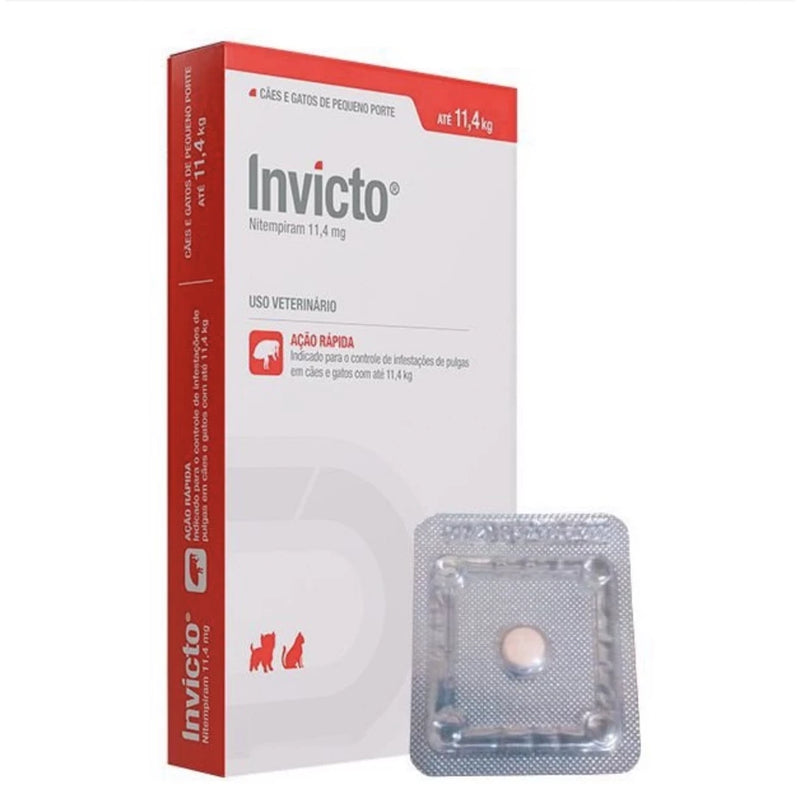 Antipulgas Para Cães e Gatos Invicto 11,4mg 1 Comprimido (Comprimidos + Bula)