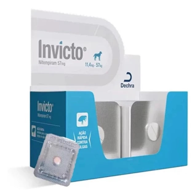 Invicto 57mg Antipulgas P/cães E Gatos De 11,4kg A 57kg