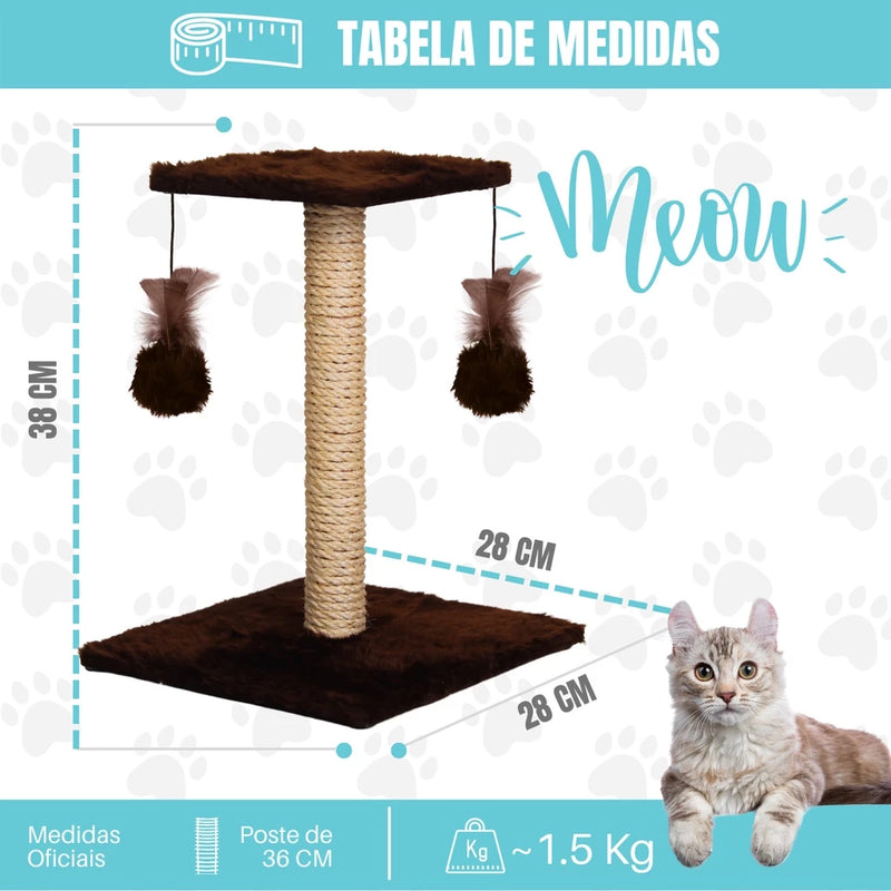 Arranhador Para Gatos Poste com Brinquedo Gato Duplo